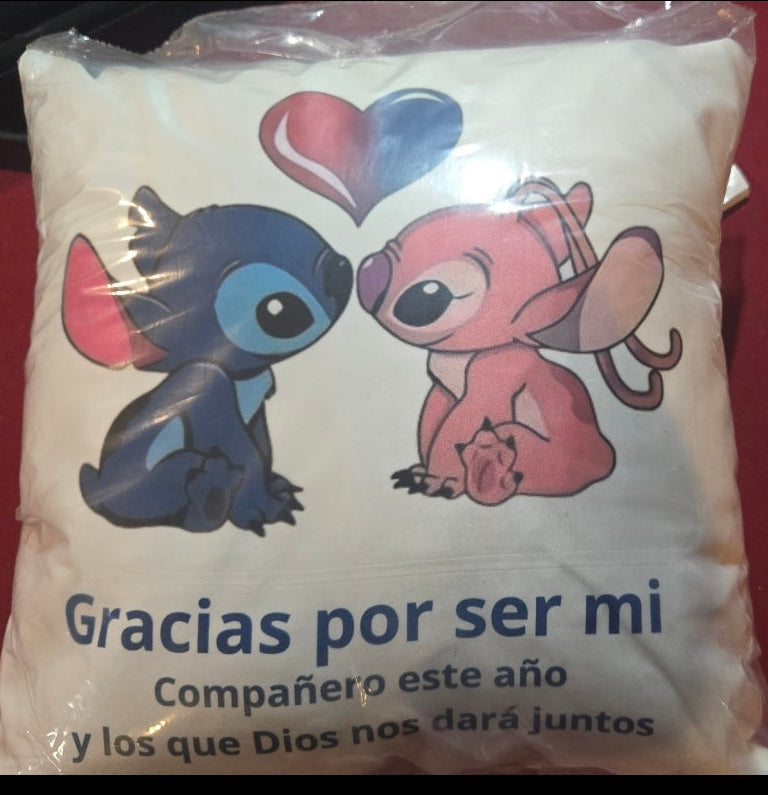 Angel & Stitch Personalized Couple Pillow
